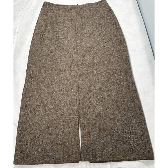 Elliott Lauren‎ Vintage 10 Made USA Wool Blend Midi Split Front and Back Skirt - Picture 1 of 7